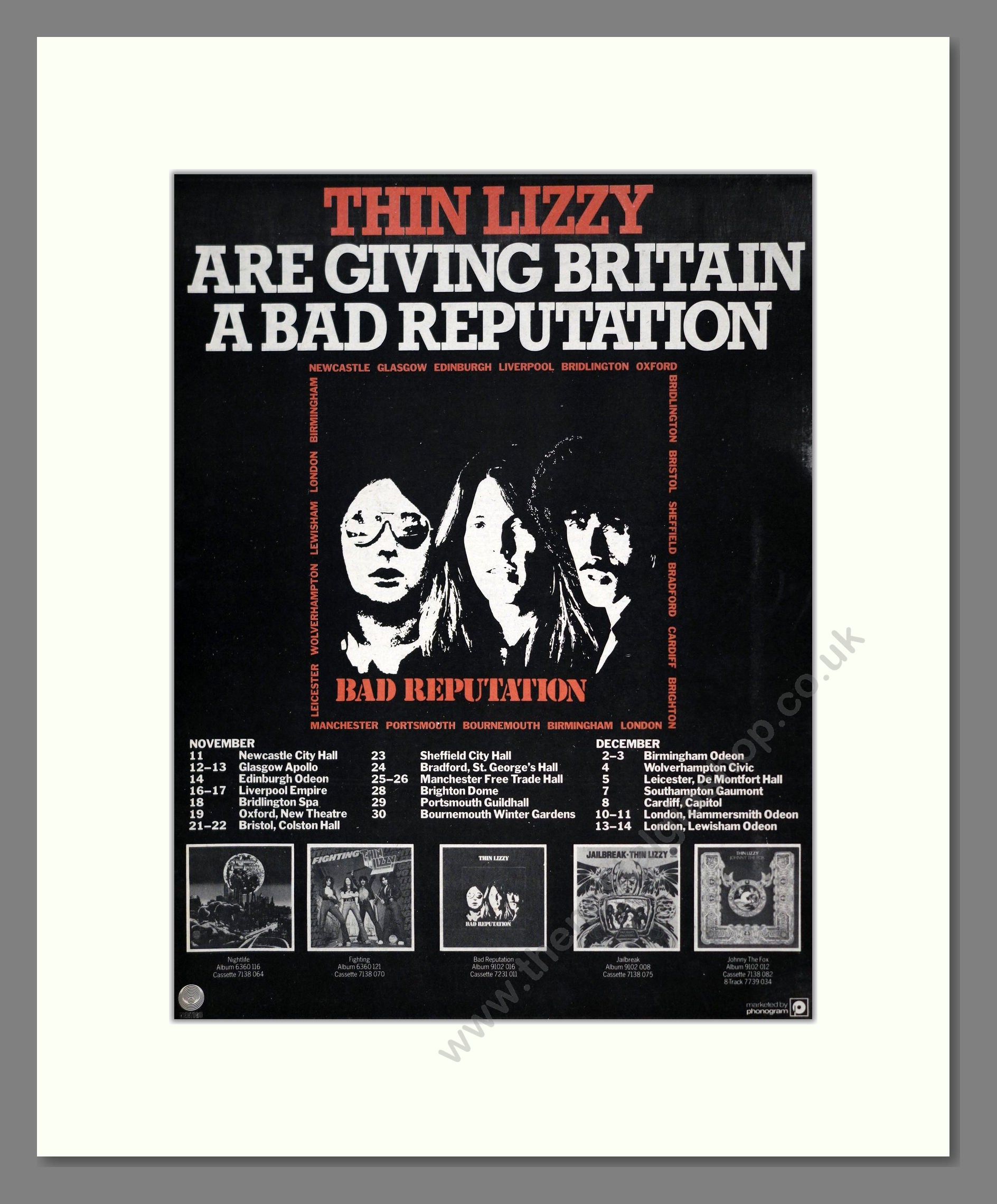 Thin Lizzy - Bad Reputation. Vintage Advert 1977 (ref AD18996) – The ...
