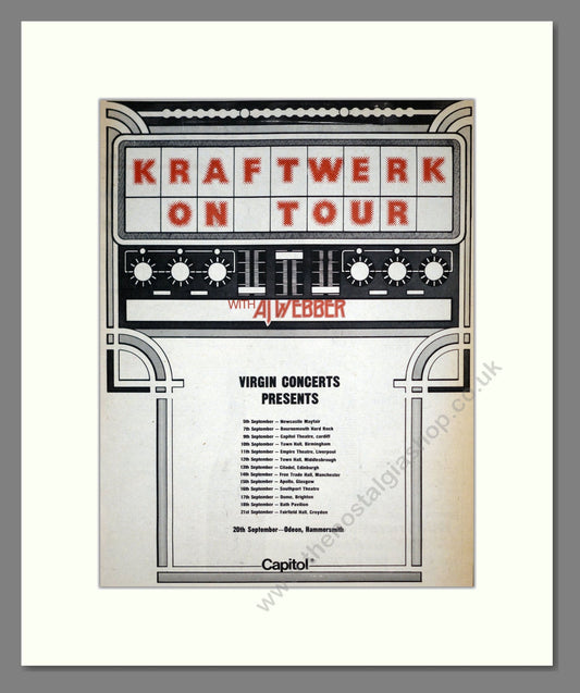Kraftwerk - UK Tour. Vintage Advert 1975 (ref AD19000)