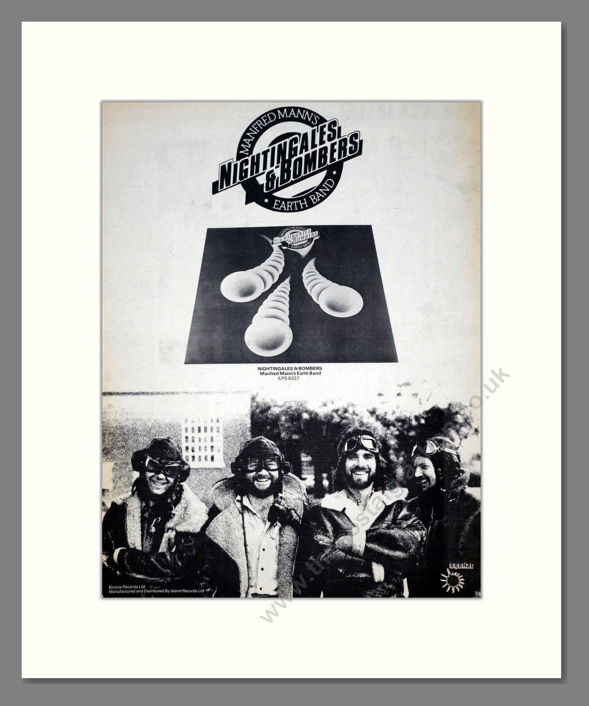 Manfred Mann - Nightingales and Bombers. Vintage Advert 1975 (ref AD19003)