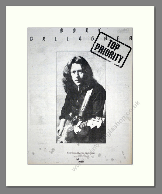 Rory Gallagher - Top Priority. Vintage Advert 1979 (ref AD19036)