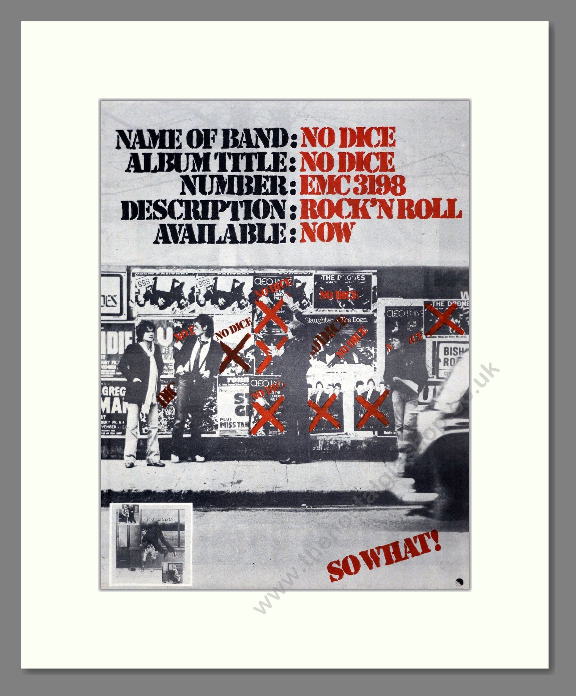 No Dice - No Dice. Vintage Advert 1977 (ref AD19053)