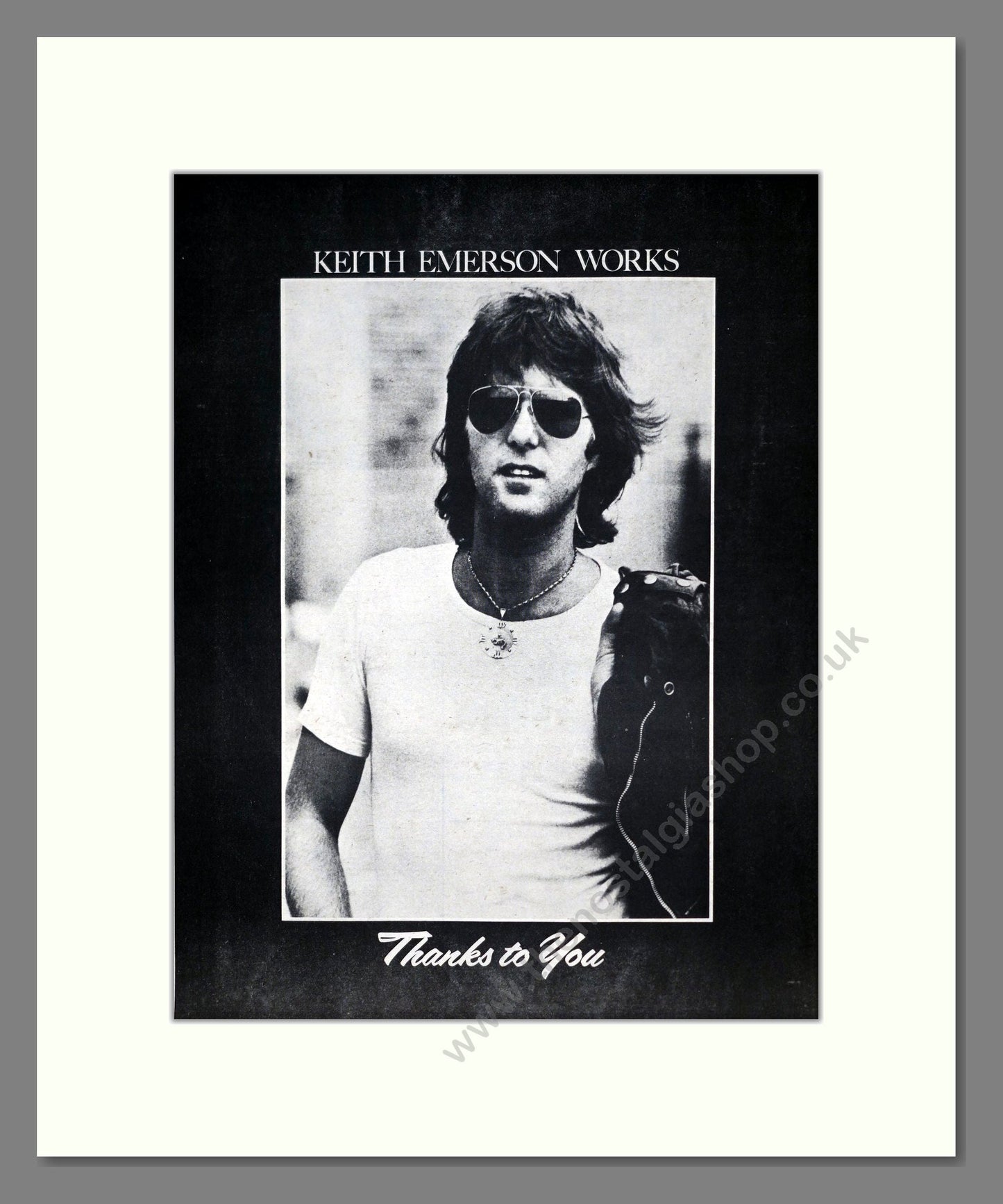 Keith Emerson - Works Thanks To You. Vintage Advert 1977 (ref AD19078)