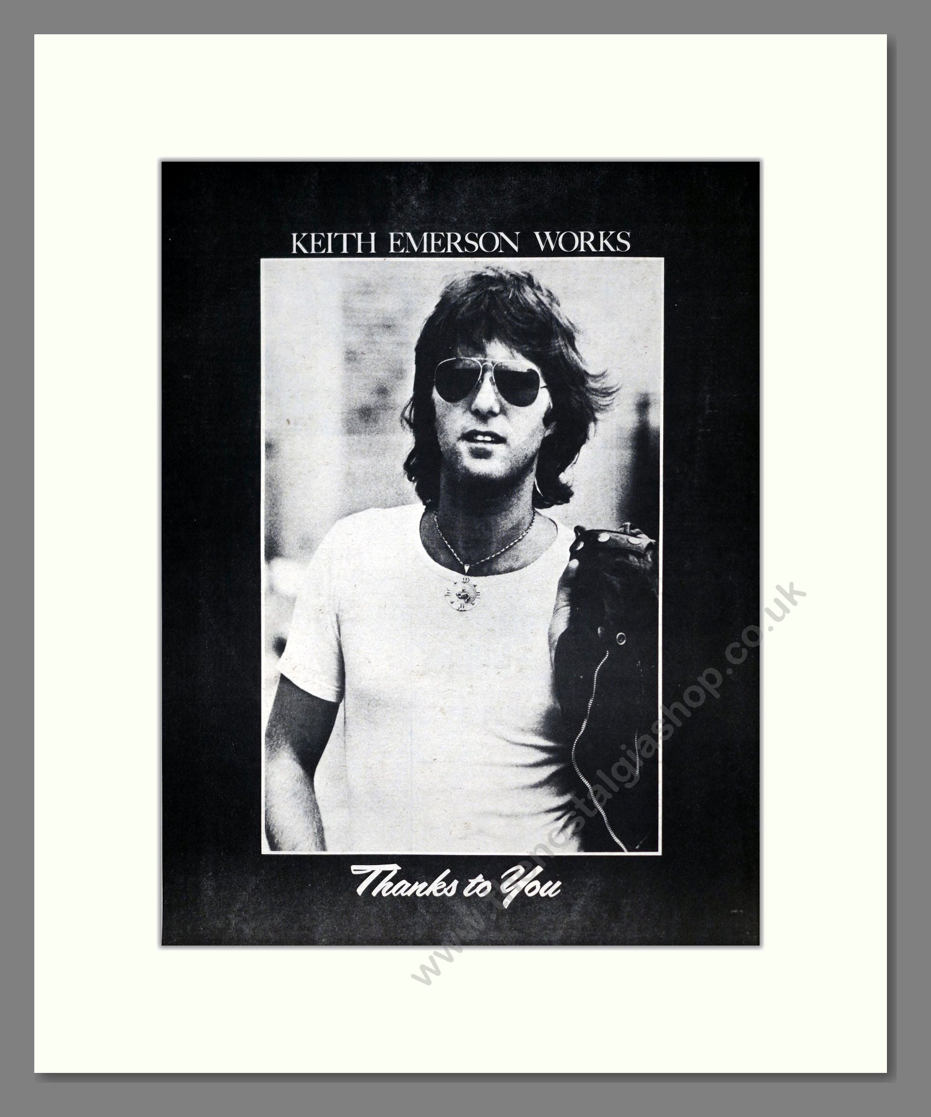 Keith Emerson - Works Thanks To You. Vintage Advert 1977 (ref AD19078)