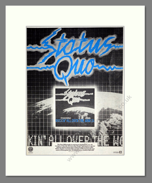 Status Quo - Rockin All Over The World. Vintage Advert 1977 (ref AD19085)