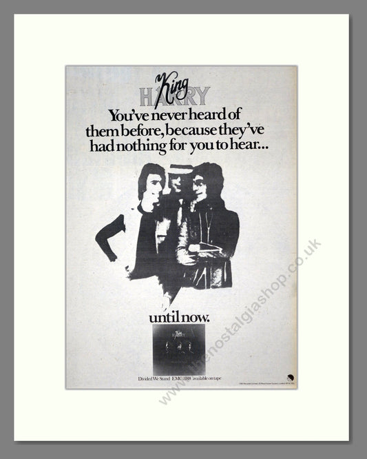 King Harry - Divided We Stand. Vintage Advert 1977 (ref AD19088)