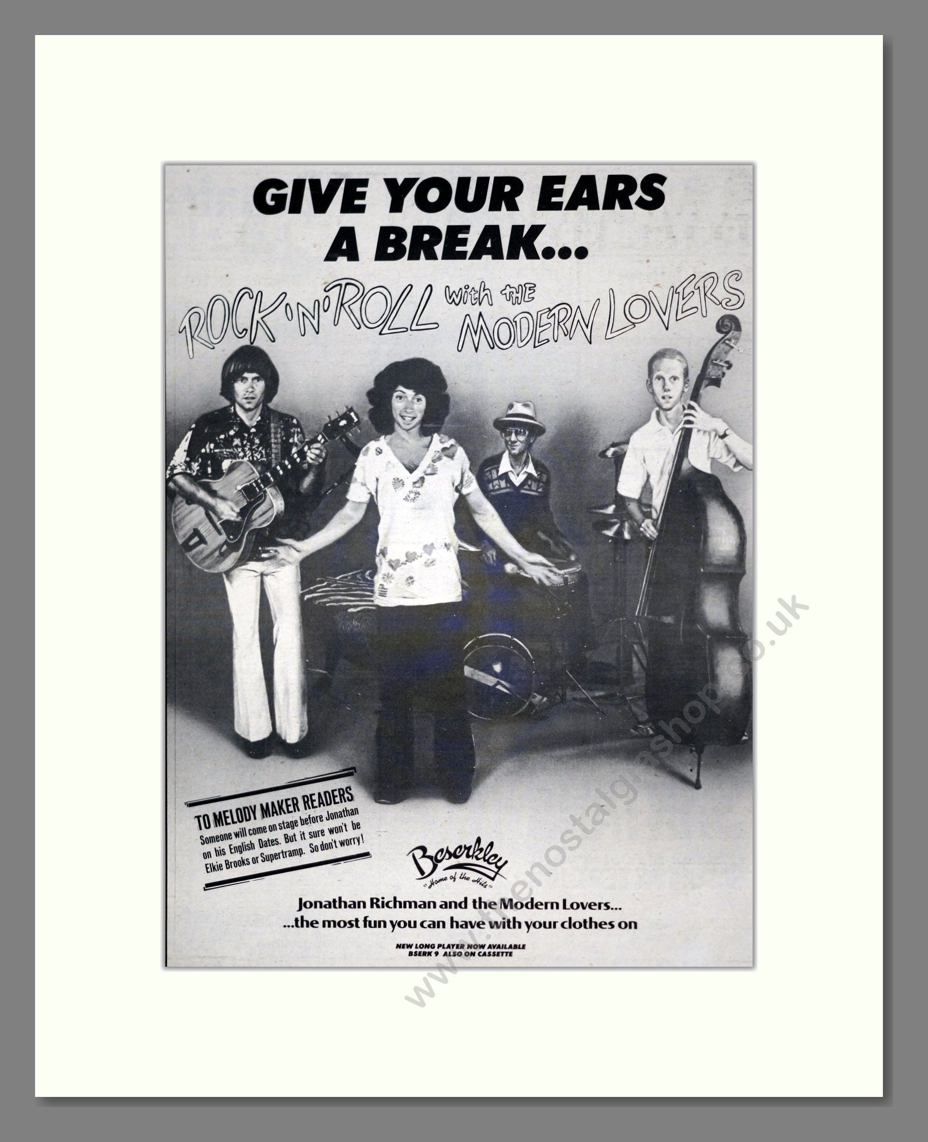 Modern Lovers - Rock N Roll. Vintage Advert 1977 (ref AD19097)