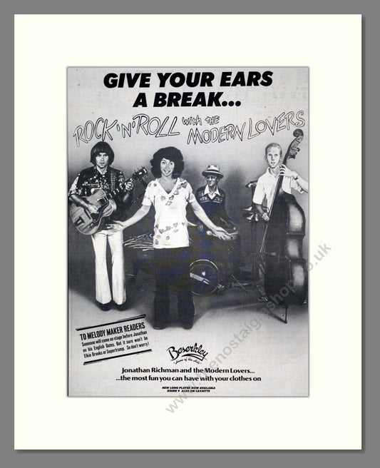 Modern Lovers - Rock N Roll. Vintage Advert 1977 (ref AD19097)