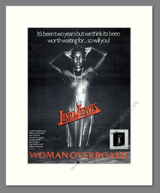 Linda Lewis - Woman Overboard. Vintage Advert 1977 (ref AD19112)