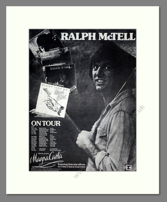 Ralph McTell - UK Tour. Vintage Advert 1977 (ref AD19122)