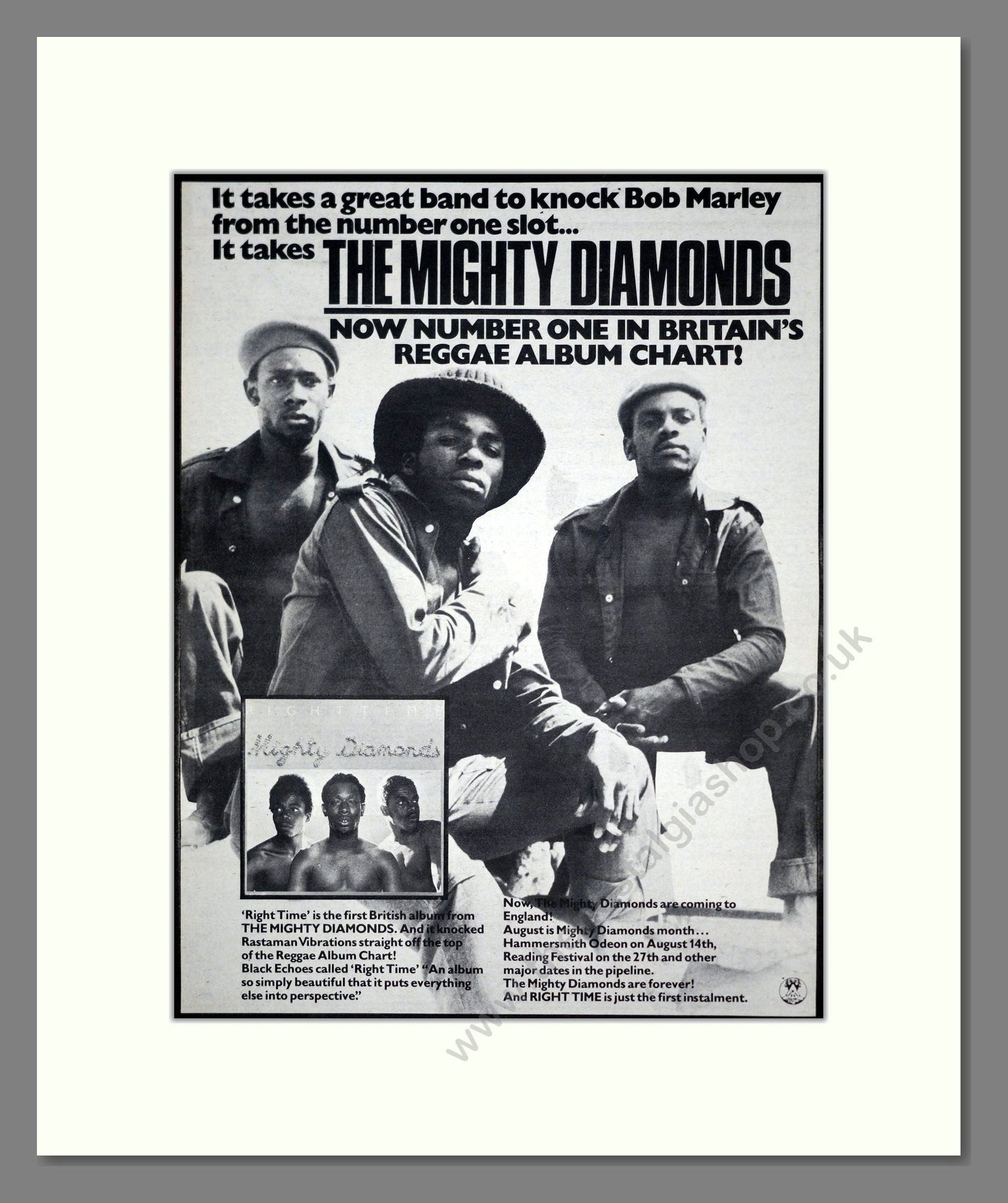 Mighty Diamonds (The) - Right Time. Vintage Advert 1976 (ref AD19140)