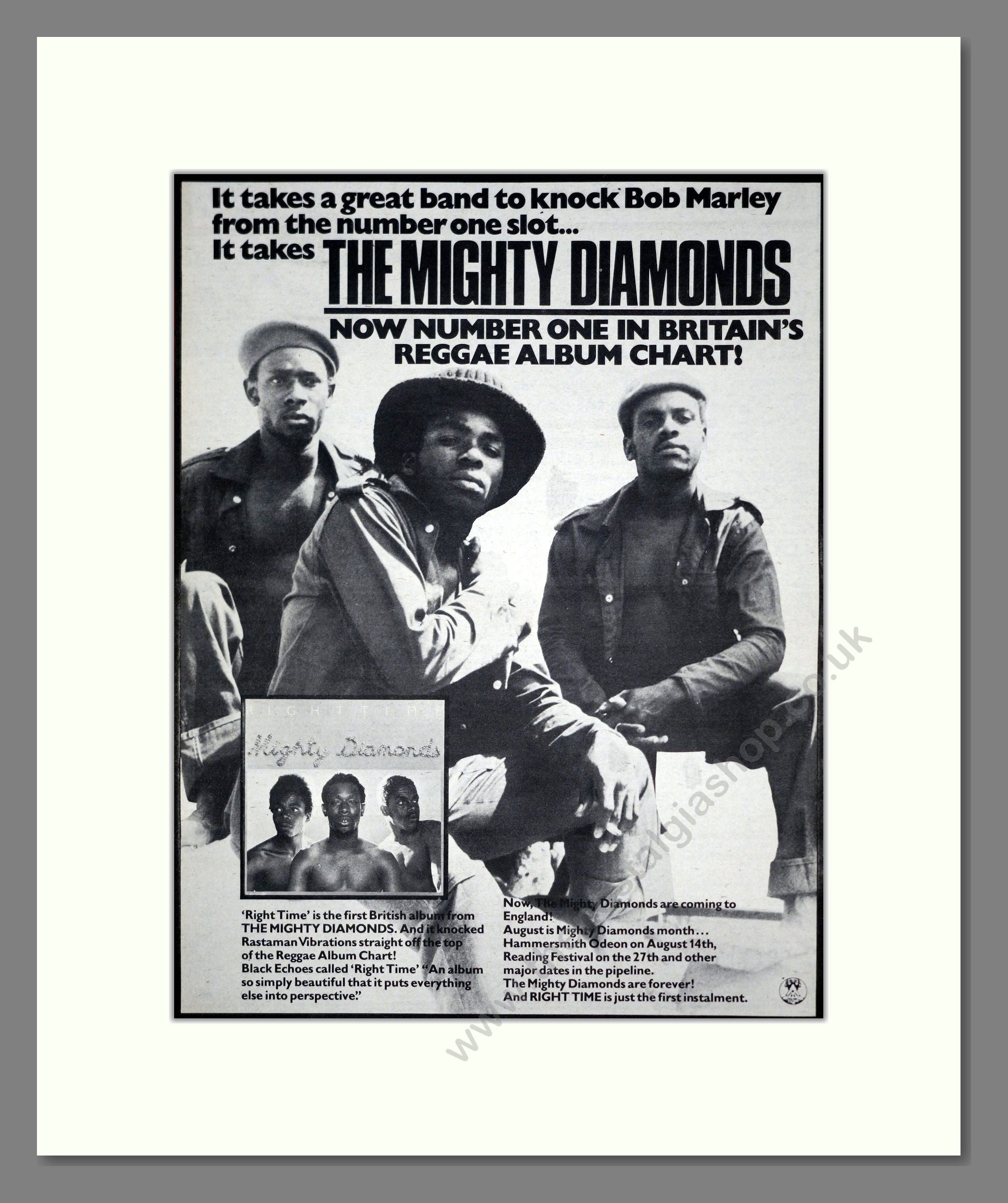Mighty Diamonds (The) - Right Time. Vintage Advert 1976 (ref AD19140)