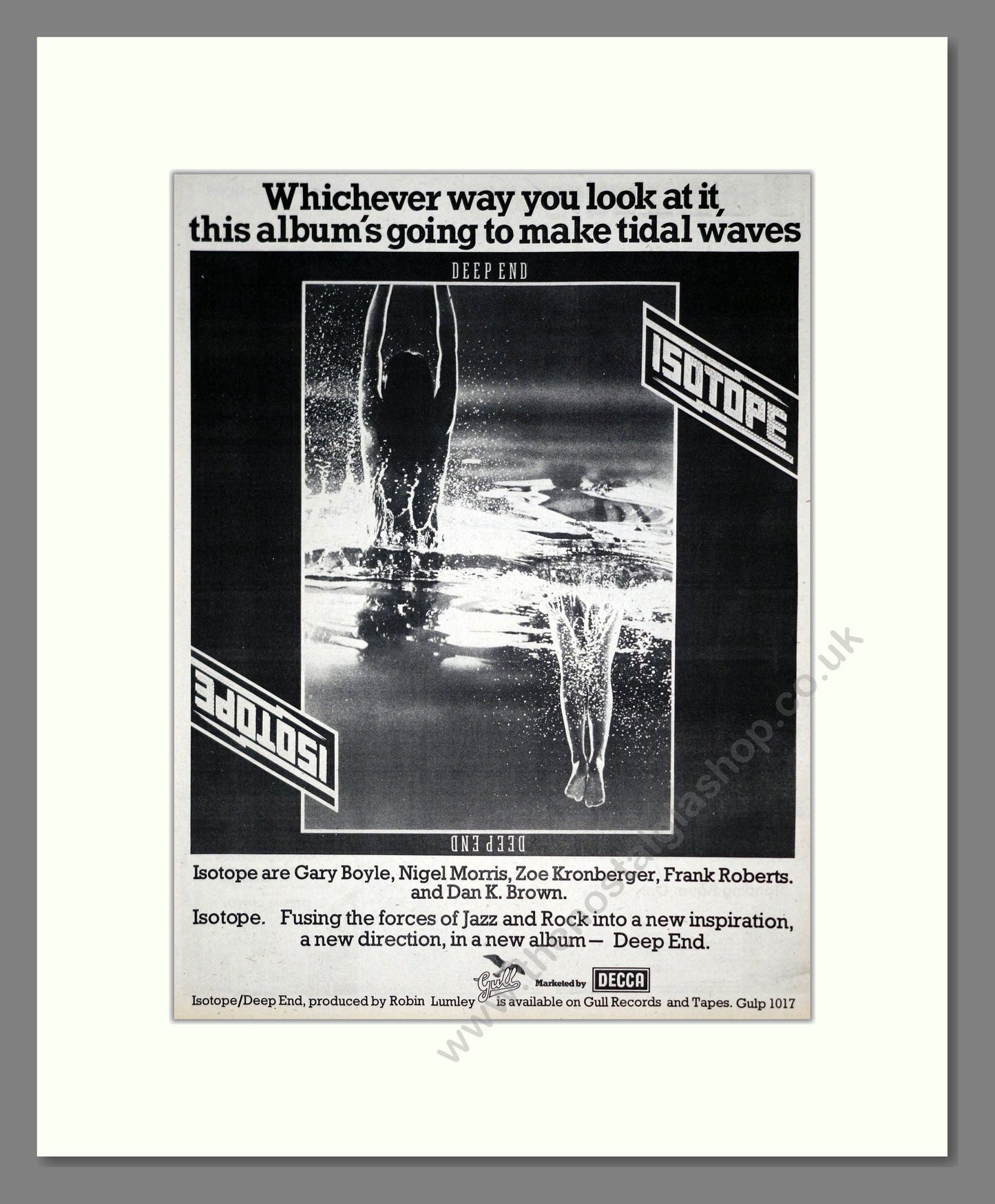 Isotope - Deep End. Vintage Advert 1976 (ref AD19141)