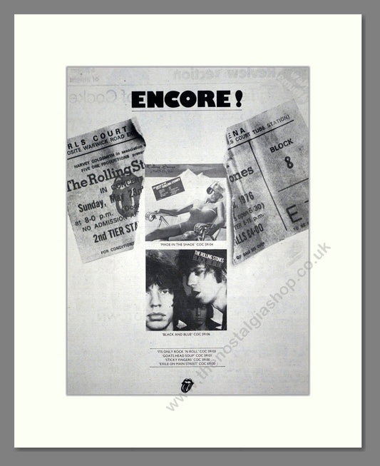 Rolling Stones (The) - Encore. Vintage Advert 1976 (ref AD19156)