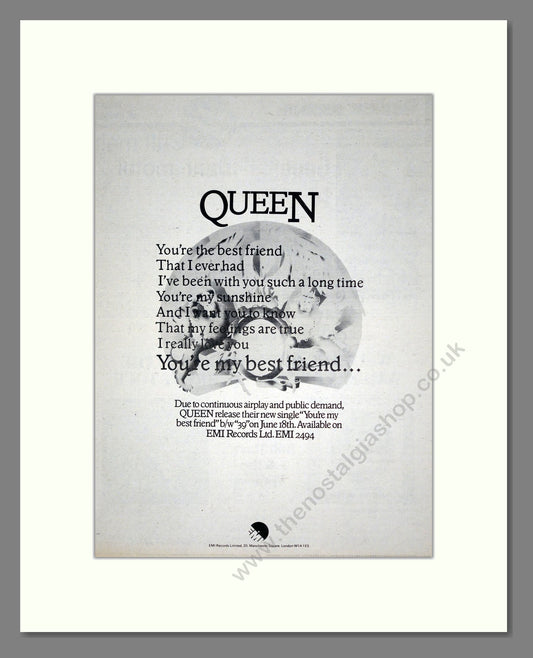 Queen - You're My Best Friend. Vintage Advert 1976 (ref AD19165)