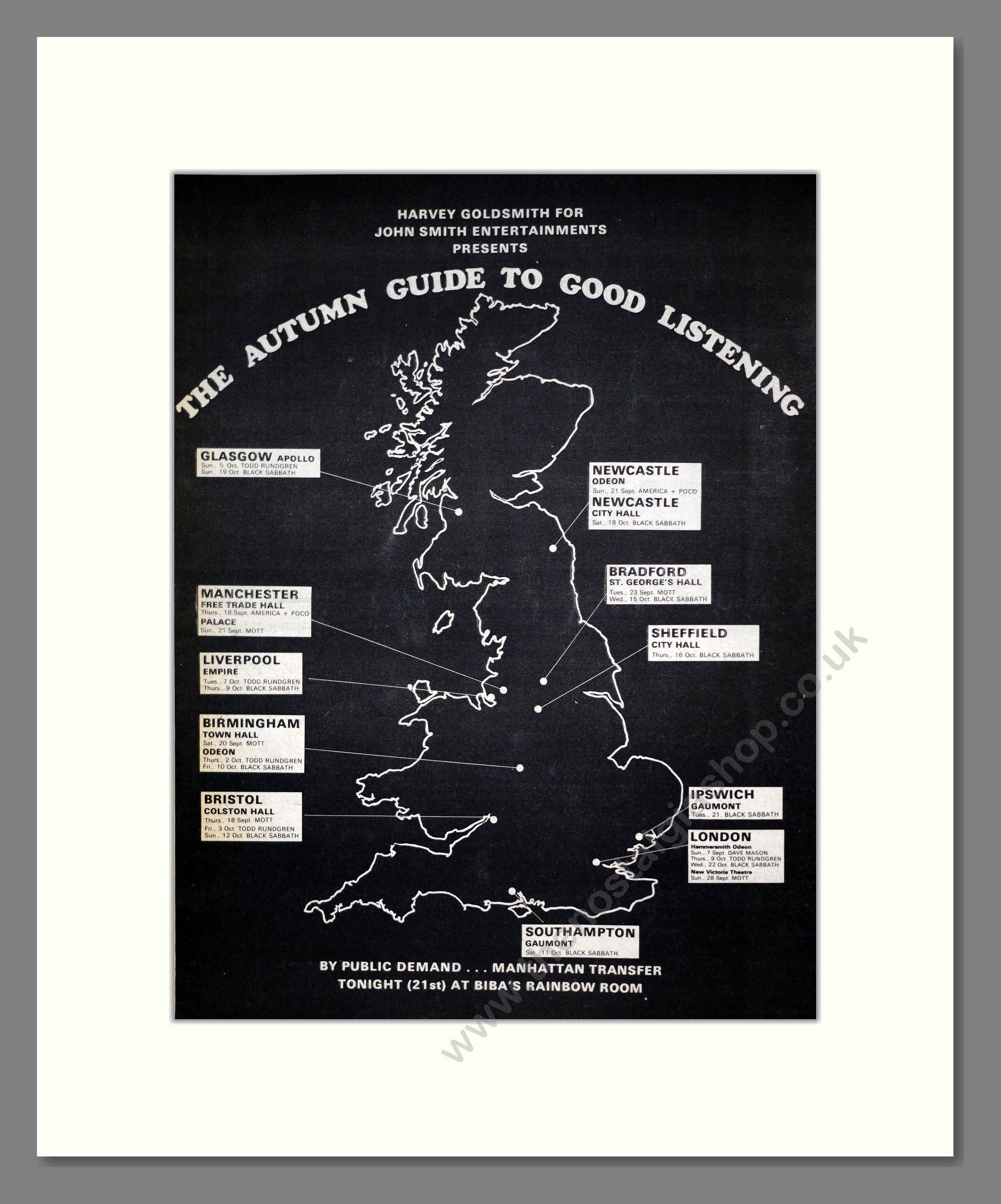 Manhattan Transfer - UK Tour. Vintage Advert 1975 (ref AD19198)