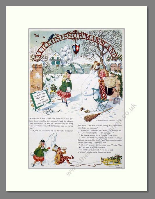 Guinness. Alice in Snowmansland. Original Advert 1948 (ref AD302289)