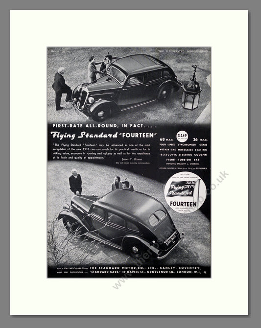 Flying Standard Fourteen. Original Advert 1937 (ref AD302323)