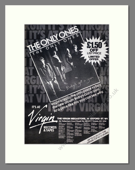 Only Ones (The) - Baby's Got A Gun. Vintage Advert 1980 (ref AD19209)