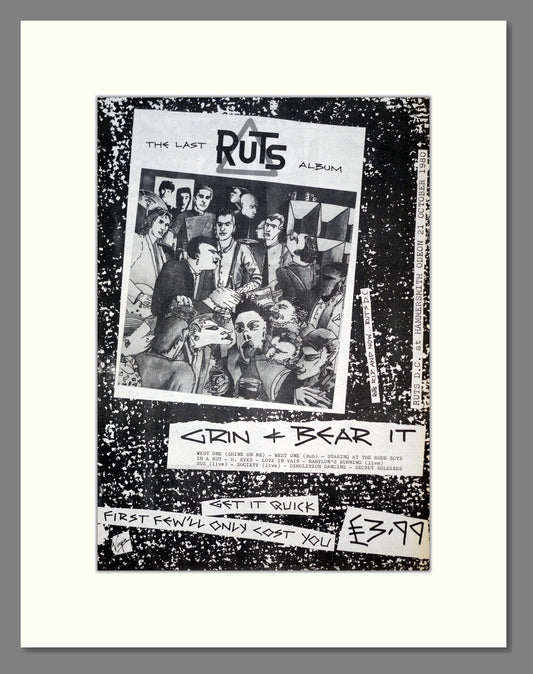 Ruts - Grin And Bear It. Vintage Advert 1980 (ref AD19237)