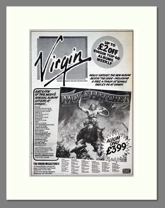 Molly Hatchet - Beatin The Odds. Vintage Advert 1980 (ref AD19243)