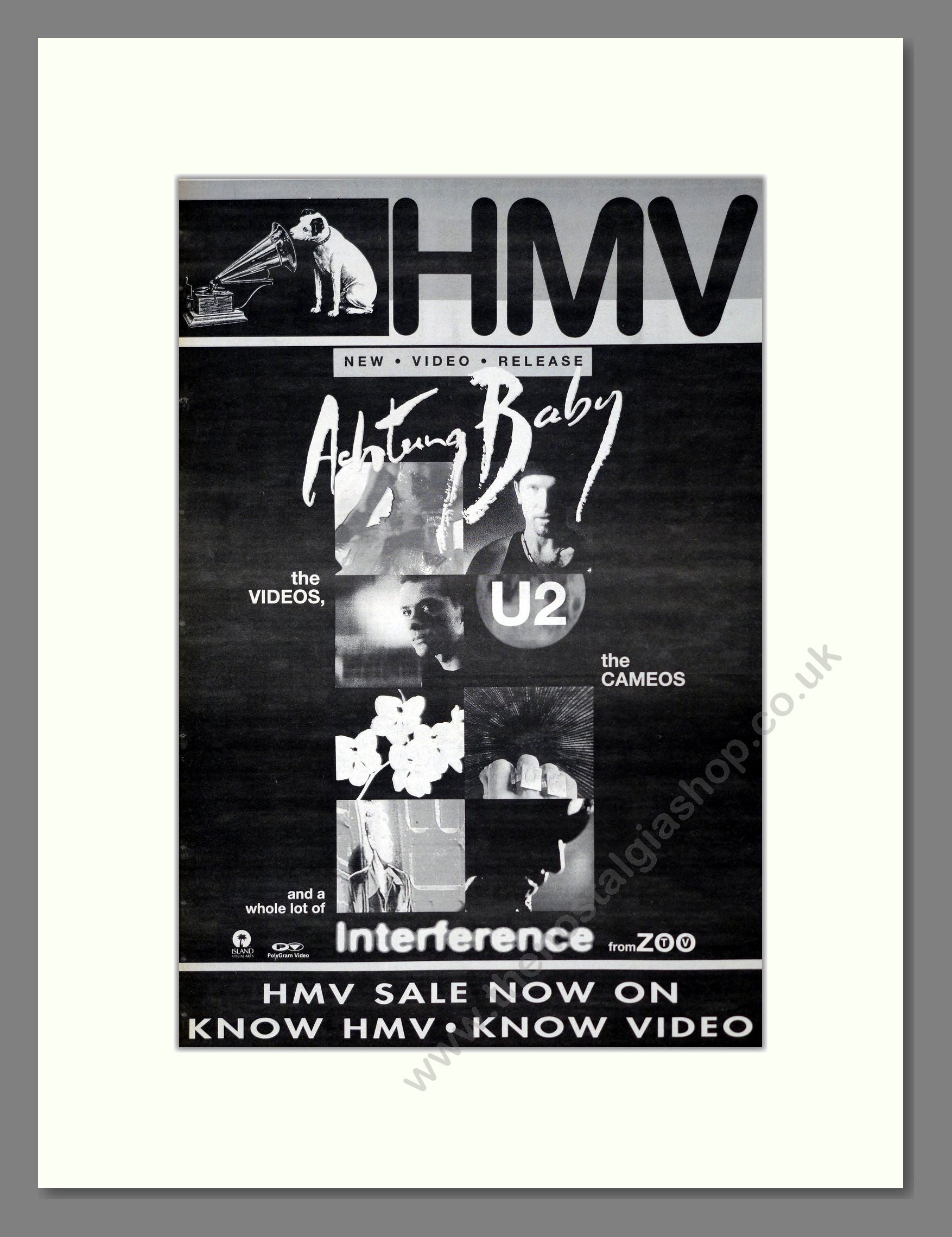 U2 - Achtung Baby Videos. Vintage Advert 1992 (ref AD19357)