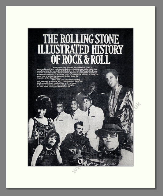 Rolling Stone Magazine - Illustrated History Of Rock n Roll. Vintage Advert 1977 (ref AD19400)