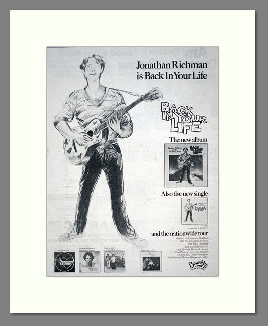 Jonathan Richman - Back In Your Life. Vintage Advert 1979 (ref AD19421)