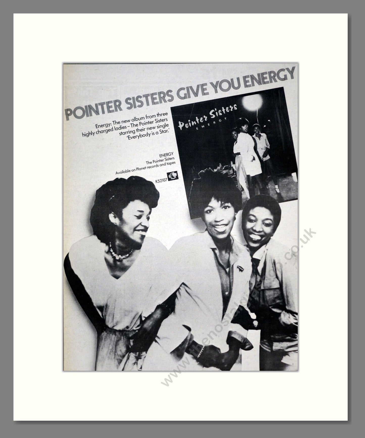 Pointer Sisters - Energy. Vintage Advert 1979 (ref AD19427)