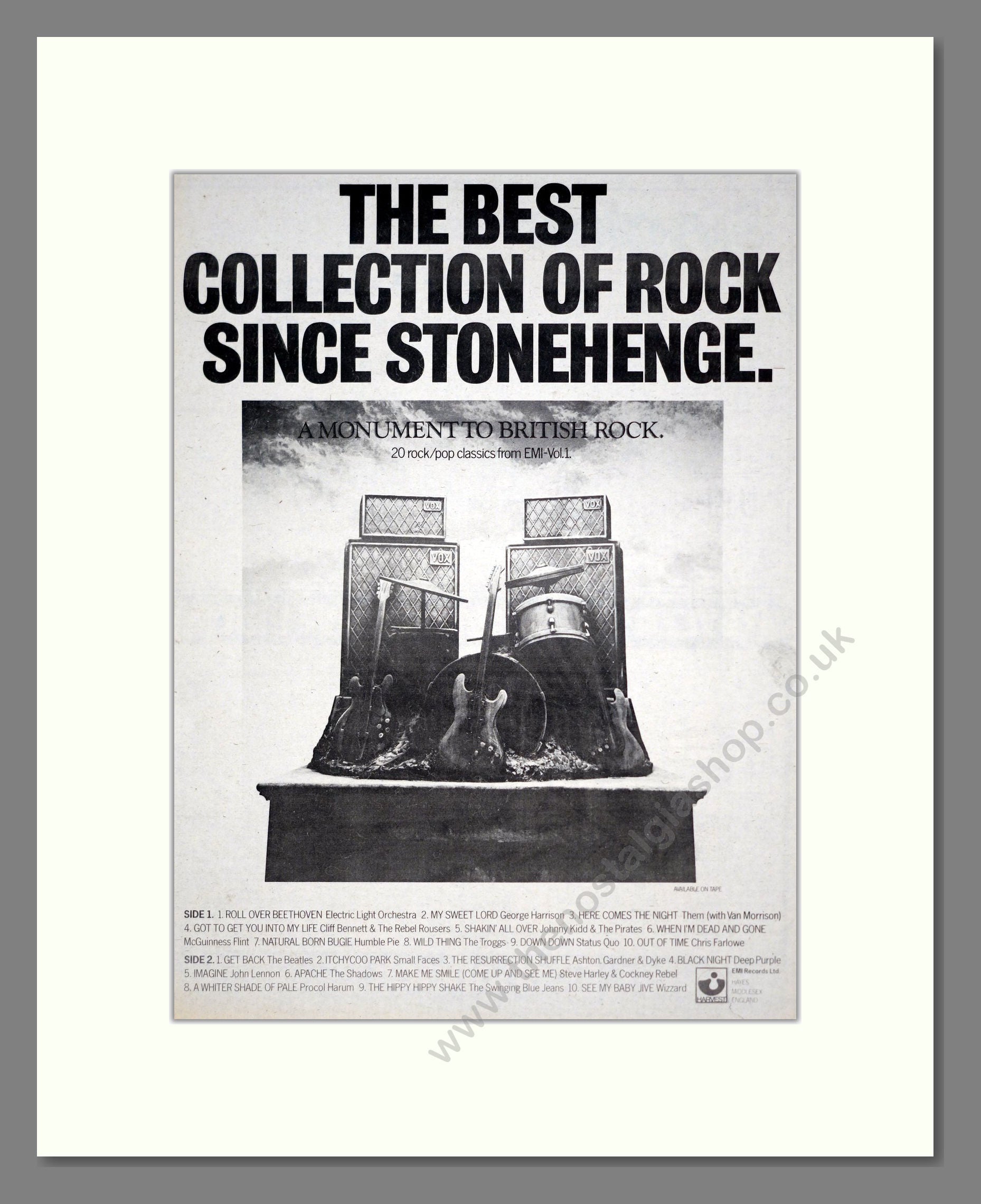 Various Artists - A Monument To British Rock. Vintage Advert 1979 (ref ...