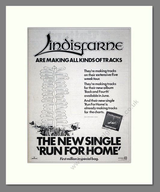Lindisfarne - Run For Home. Vintage Advert 1978 (ref AD19484)