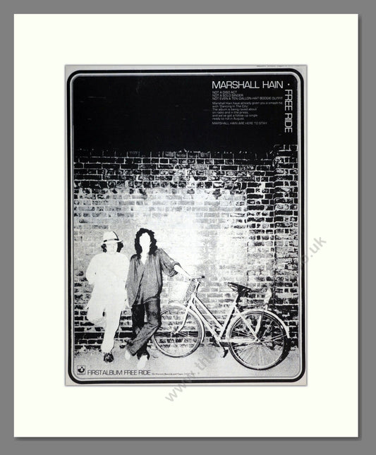 Marshall Hain - Free Ride. Vintage Advert 1978 (ref AD19505)