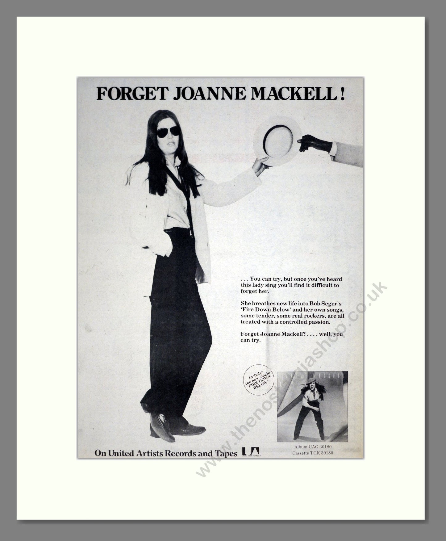 Joanne Mackell - Fire Down Below. Vintage Advert 1978 (ref AD19506)