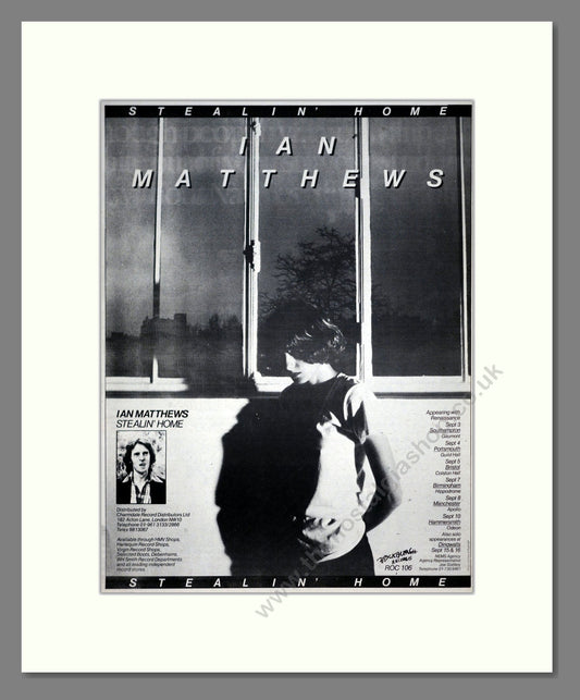 Ian Matthews - Stealin Home. Vintage Advert 1978 (ref AD19508)