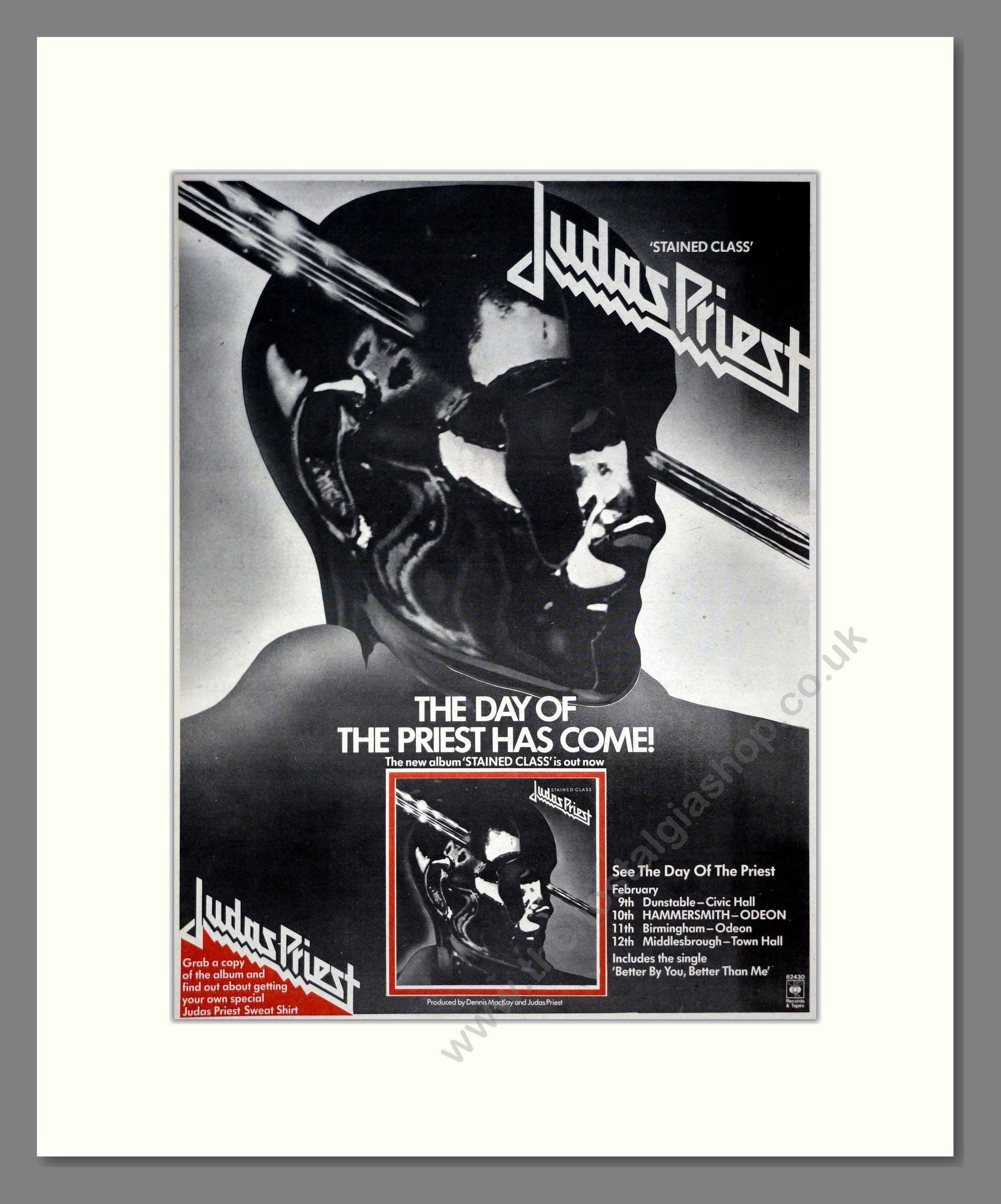 Judas Priest - Stained Class. Vintage Advert 1978 (ref AD19515)