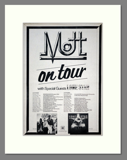 Mott - UK Tour. Vintage Advert 1976 (ref AD19535)