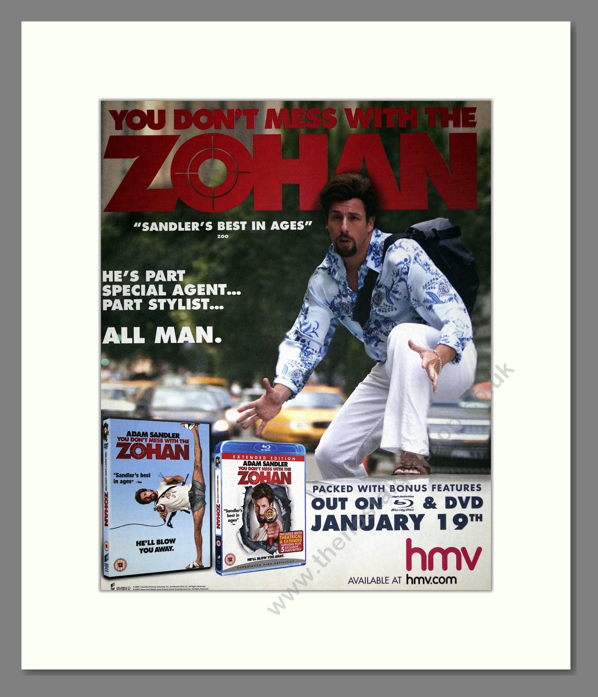 Zohan - Adam Sandler. Vintage Advert 2009 (ref AD302192)