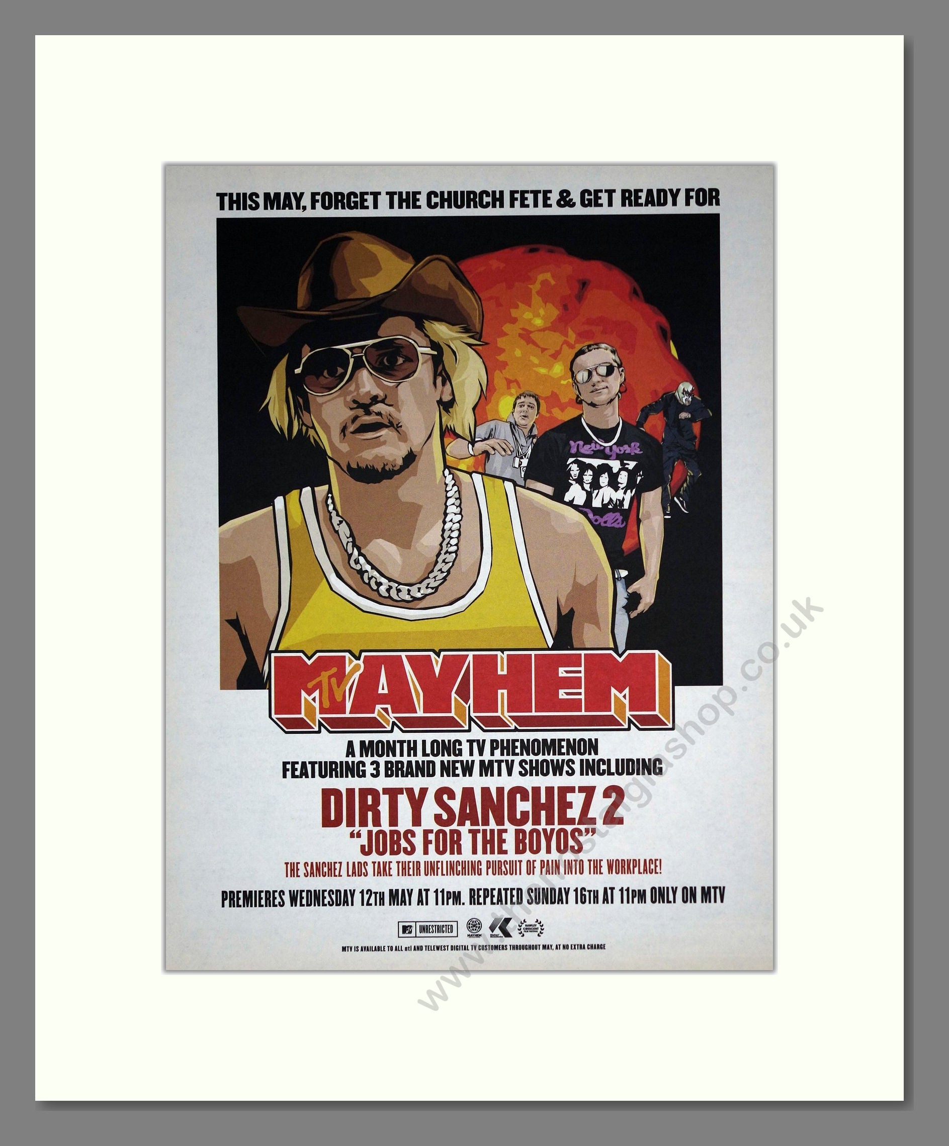 Dirty Sanchez 2 - Mayhem on MTV. Vintage Advert 2004 (ref AD302202)
