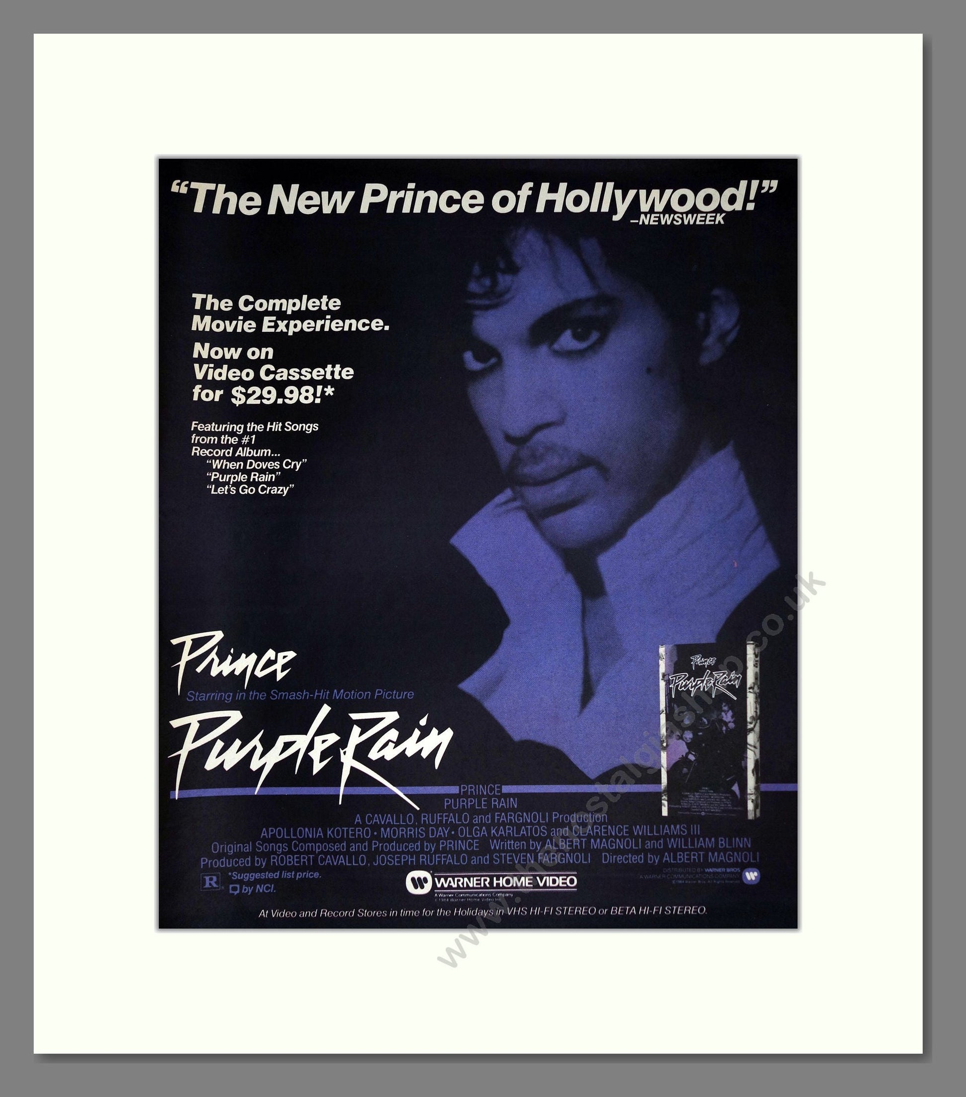 Prince - Purple Rain. Vintage Advert 1984 (ref AD302220)