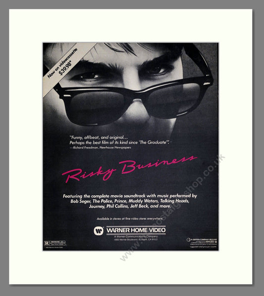 Risky Business - Tom Cruise. Vintage Advert 1983 (ref AD302237)