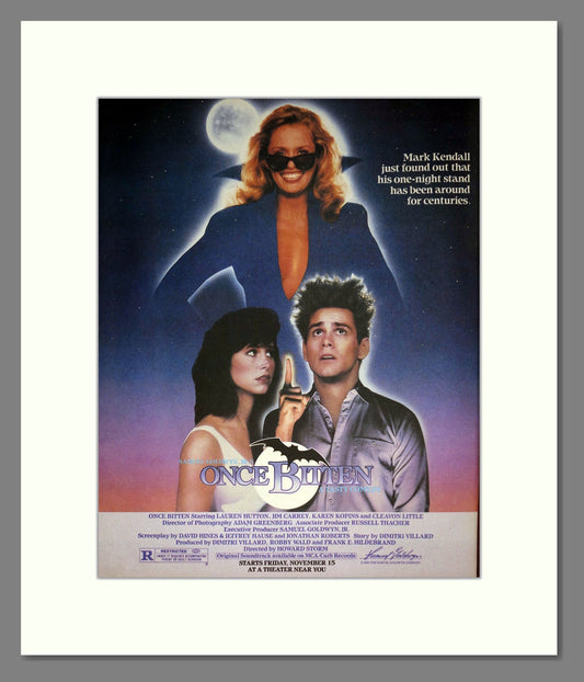 Once Bitten - Jim Carrey. Vintage Advert 1985 (ref AD302239)