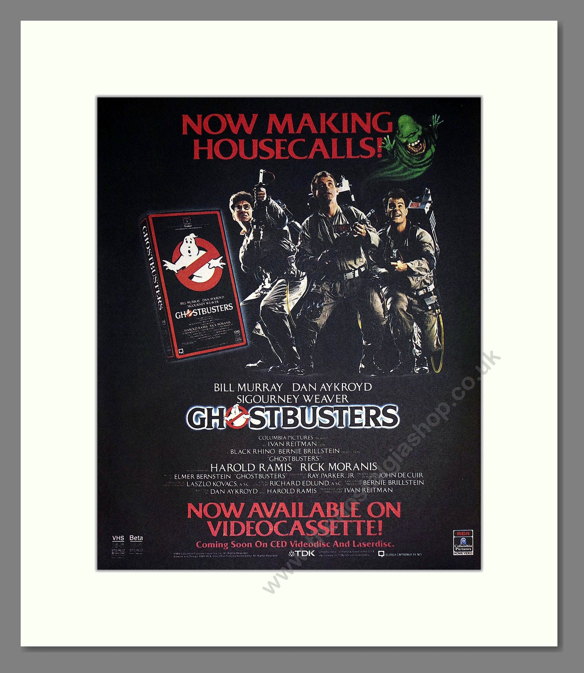 Ghostbusters - On Videocassette. Vintage Advert 1985 (ref AD302240)