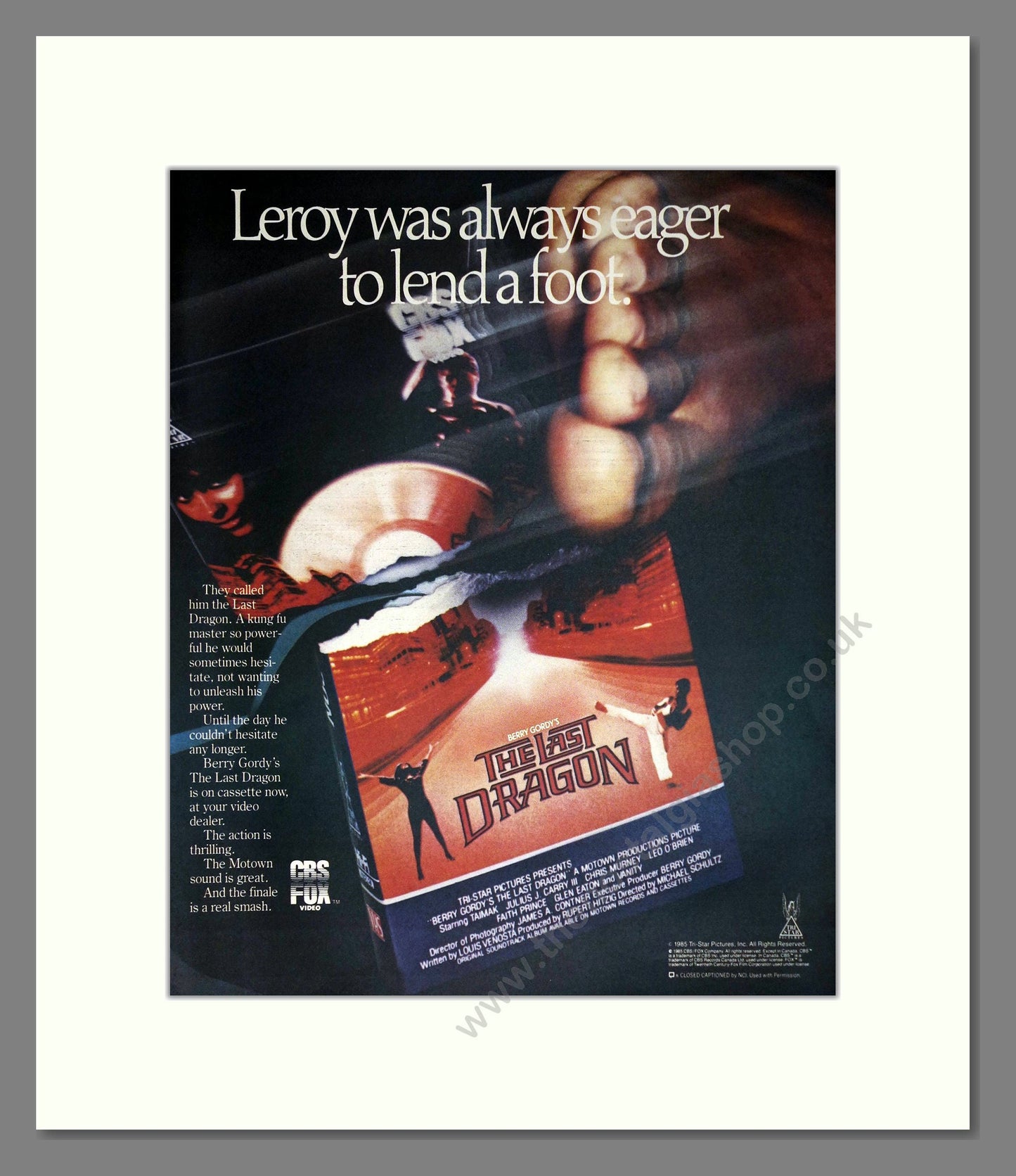 Last Dragon (The) - On Videocassette. Vintage Advert 1985 (ref AD302241)