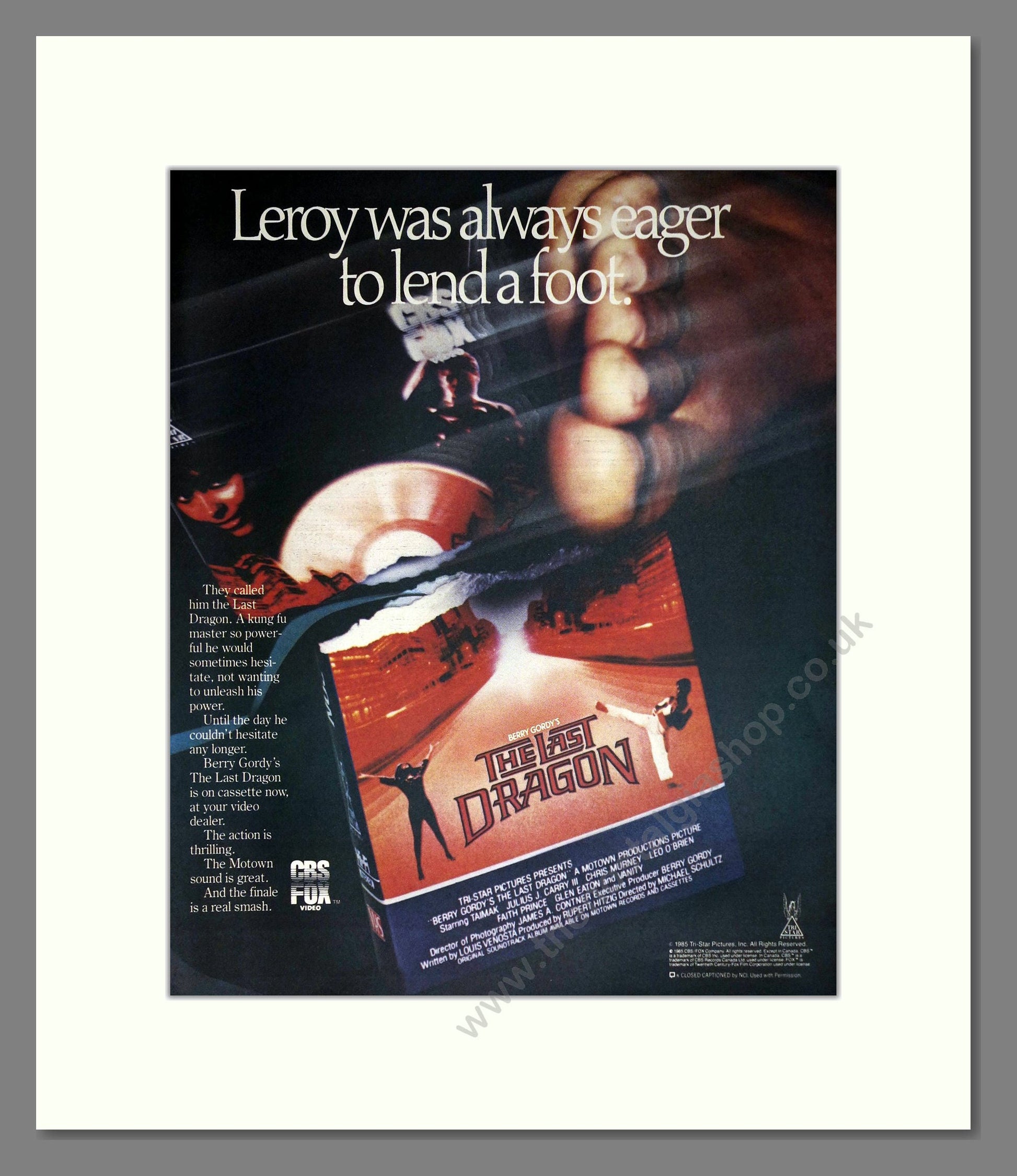Last Dragon (The) - On Videocassette. Vintage Advert 1985 (ref AD302241)
