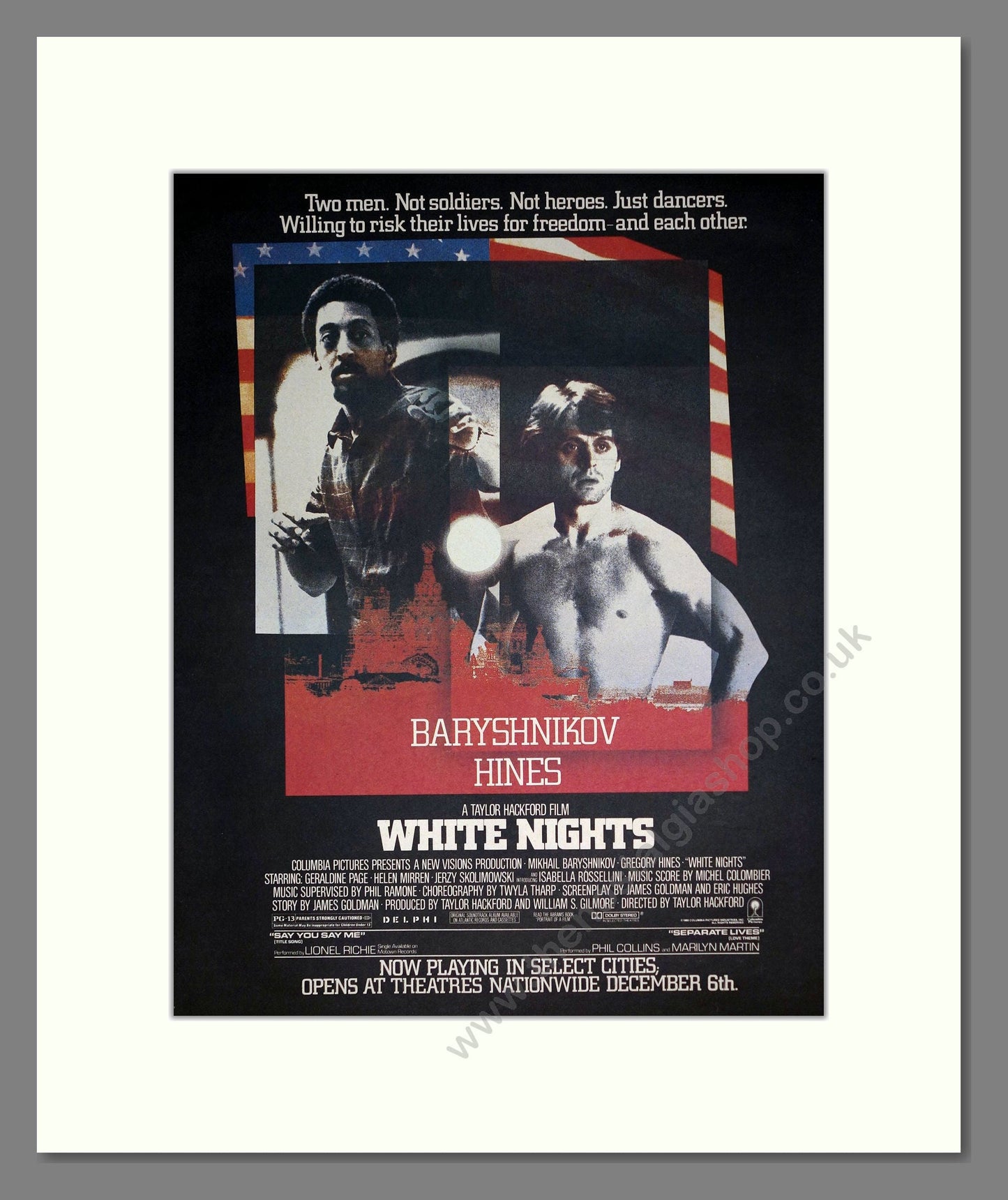 White Knights - Gregory Hines. Vintage Advert 1985 (ref AD302243)