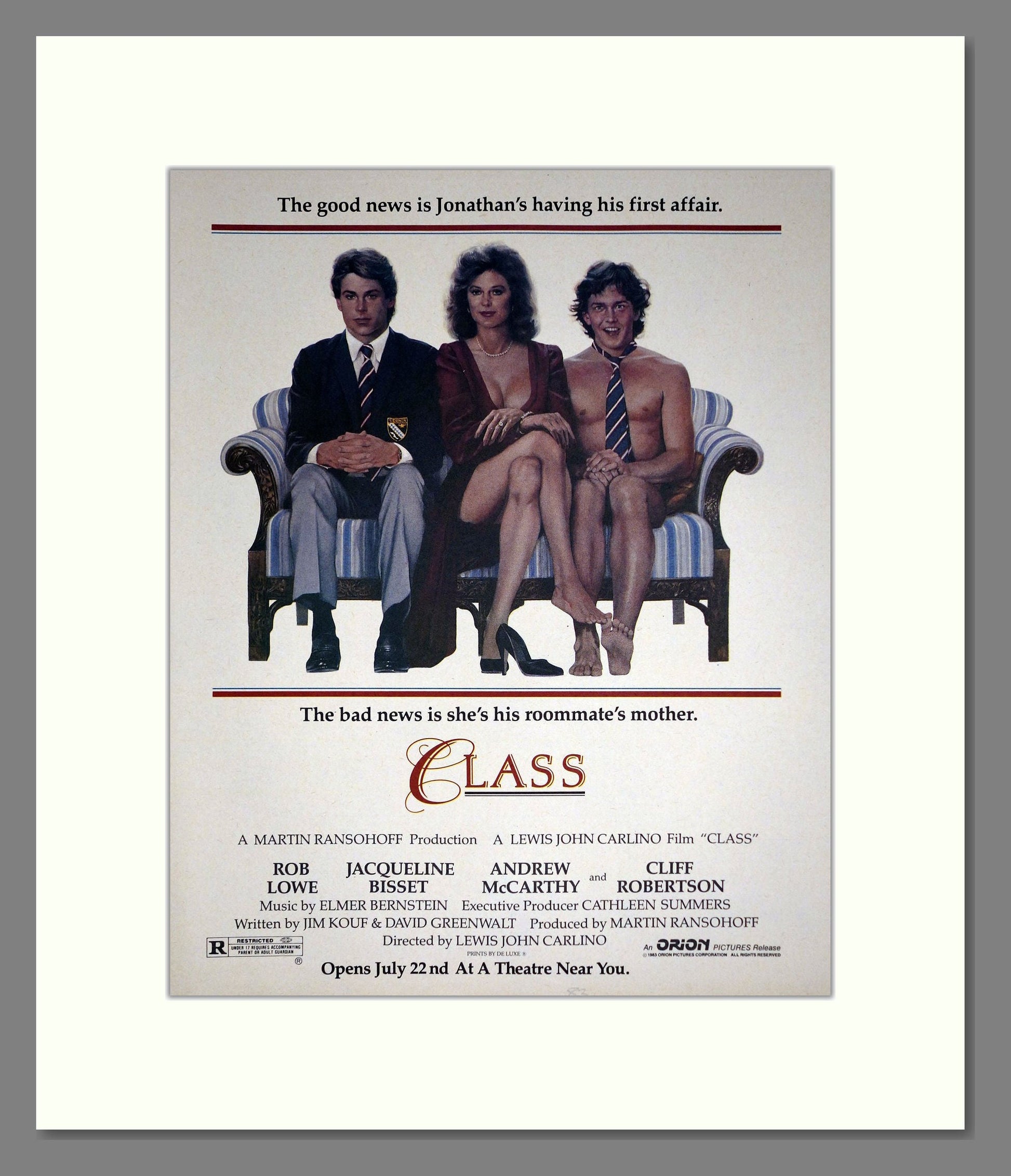 Class - Rob Lowe. Vintage Advert 1983 (ref AD302245)