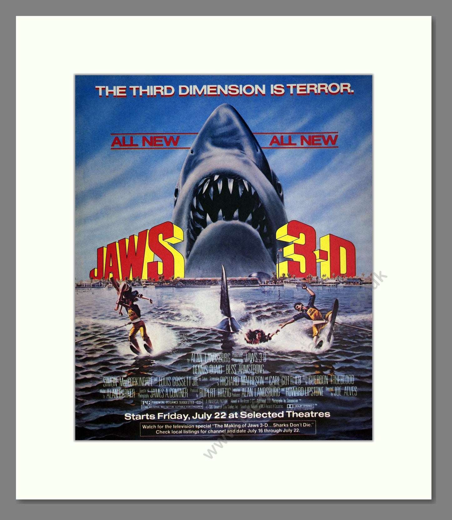 Jaws 3D - Dennis Quaid. Vintage Advert 1983 (ref AD302247)