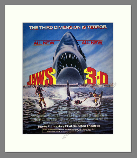 Jaws 3D - Dennis Quaid. Vintage Advert 1983 (ref AD302247)