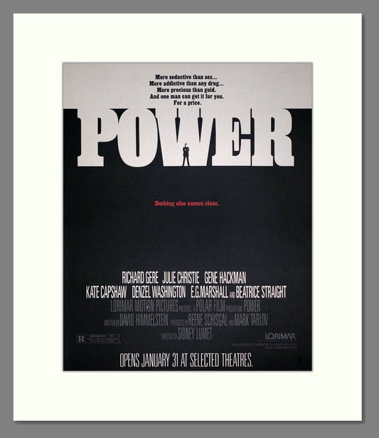 Power - Richard Gere. Vintage Advert 1986 (ref AD302252)