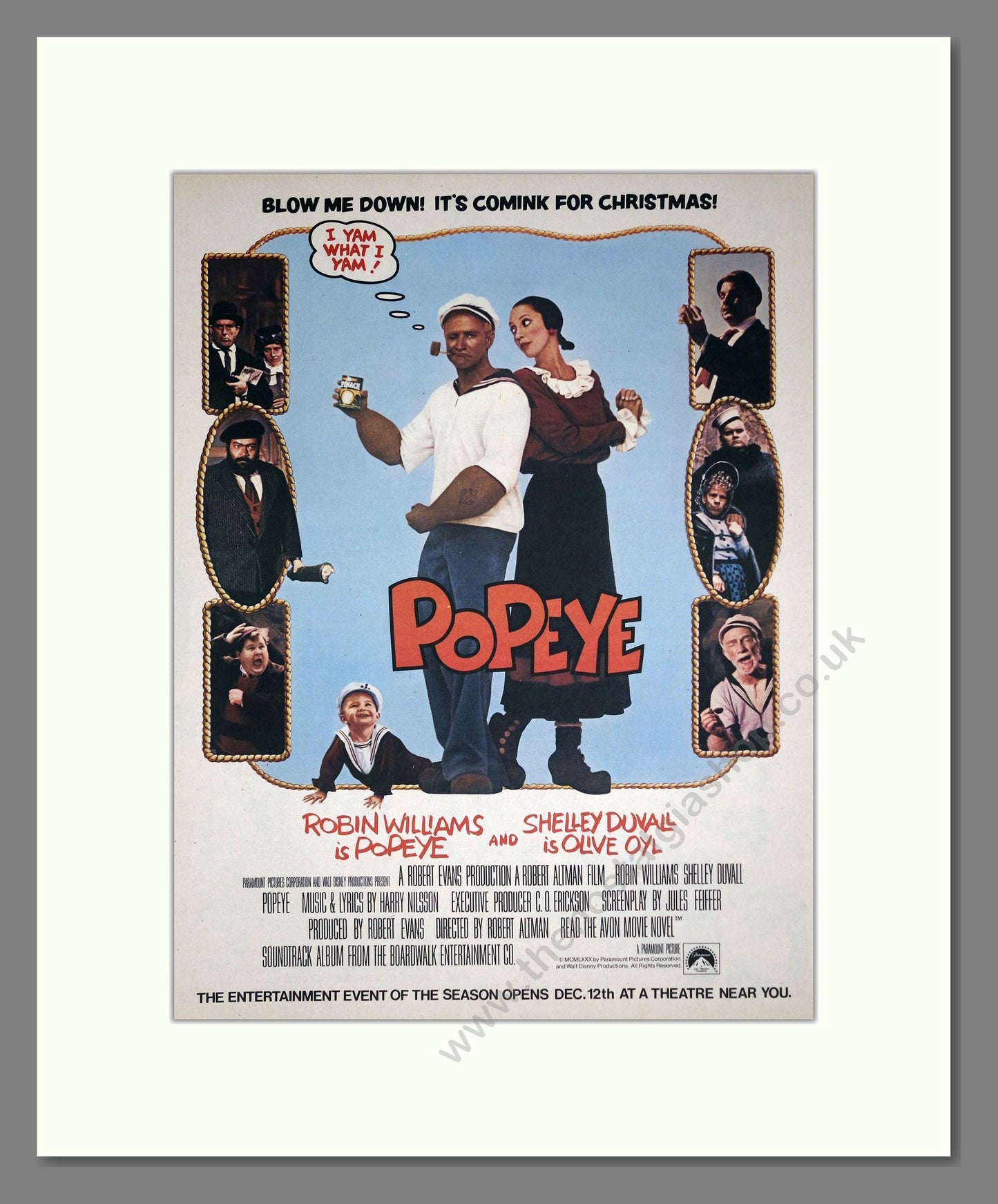 Popeye - Robin Williams. Vintage Advert 1980 (ref AD302266)