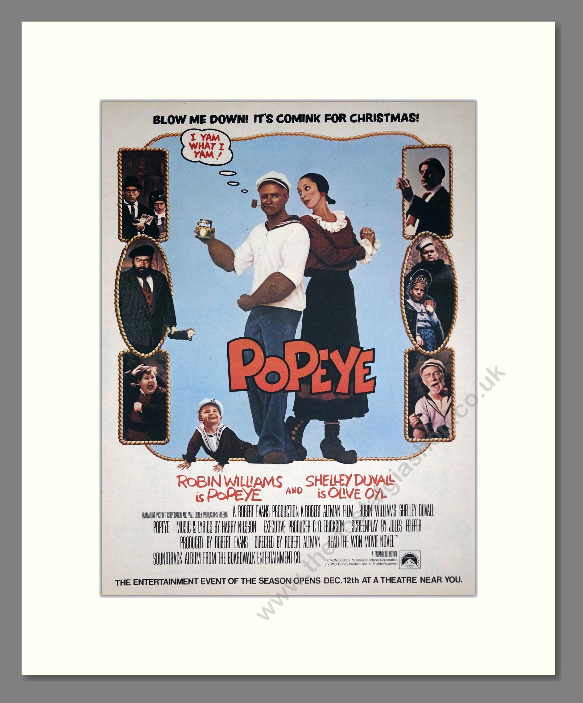 Popeye - Robin Williams. Vintage Advert 1980 (ref AD302266)
